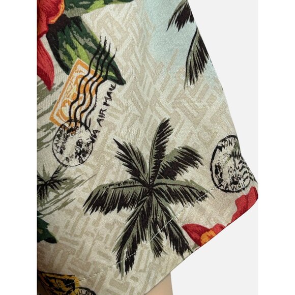Lands’ End Men’s Vtg Hawaiian Shirt M Short Sleeve Collared Button Up Tropical - Picture 6 of 16